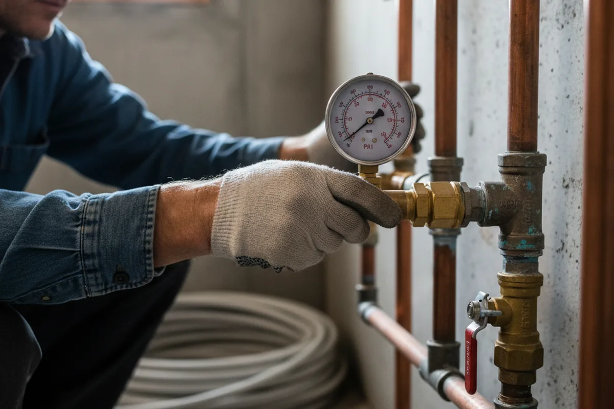 Pressure testing a repaired line during Water Line Repair in Glen Cove